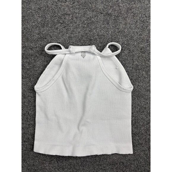 Free People Tank Top Womens M/L White Ribbed Halter Brami Seamless Intimately - Picture 6 of 7